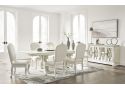White Dining Chair in Linen Upholstery with Foam Cushion - Galga
